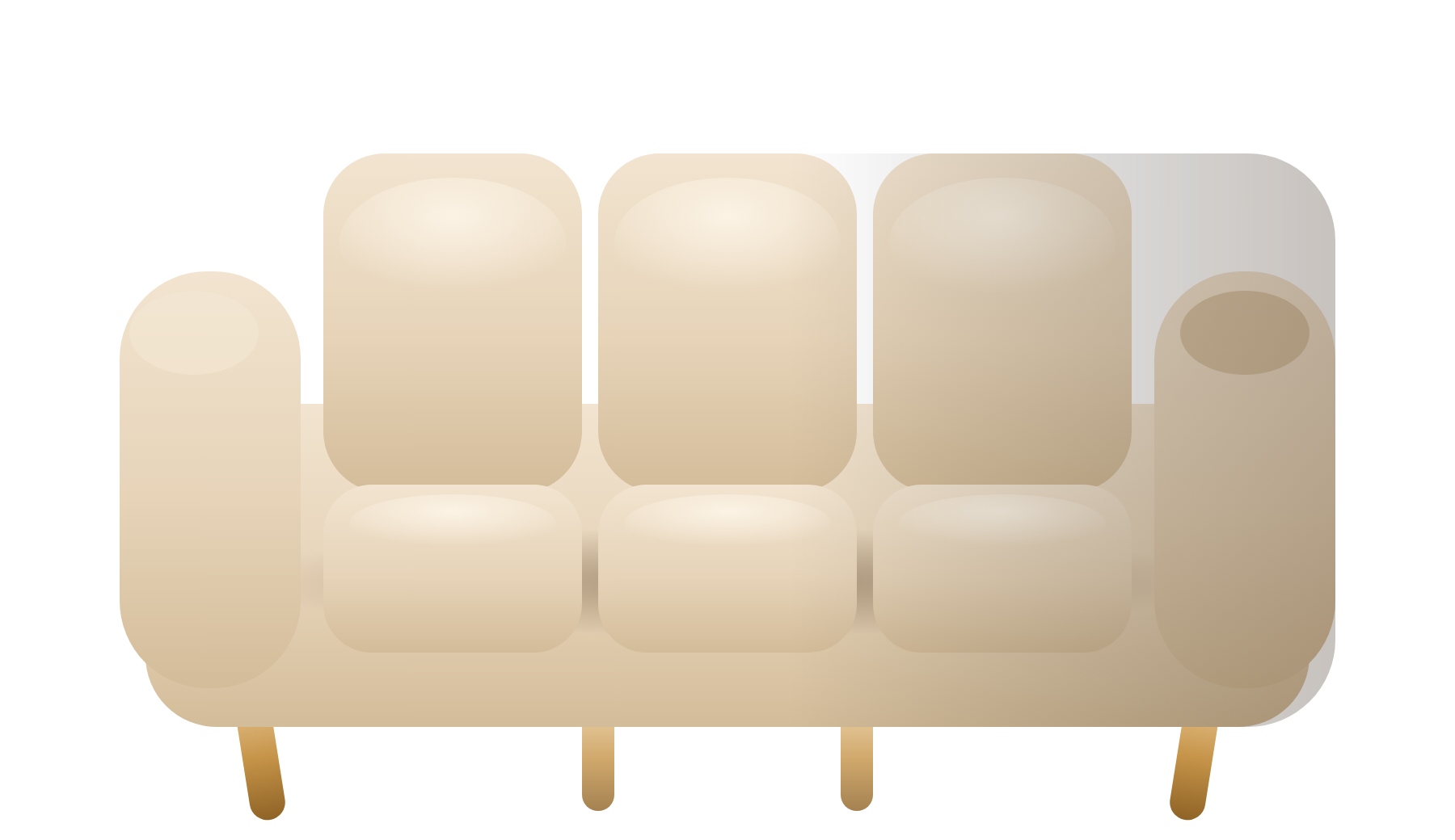 Reupholstered sofa